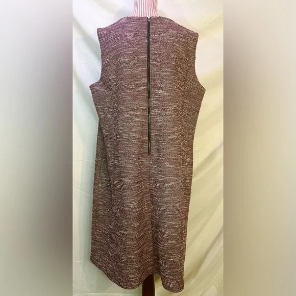 NWT Ann Taylor LOFT Plus Purple Pink Boucle Tweed Sleeveless Shift Dress Size 20 - Picture 7 of 10
